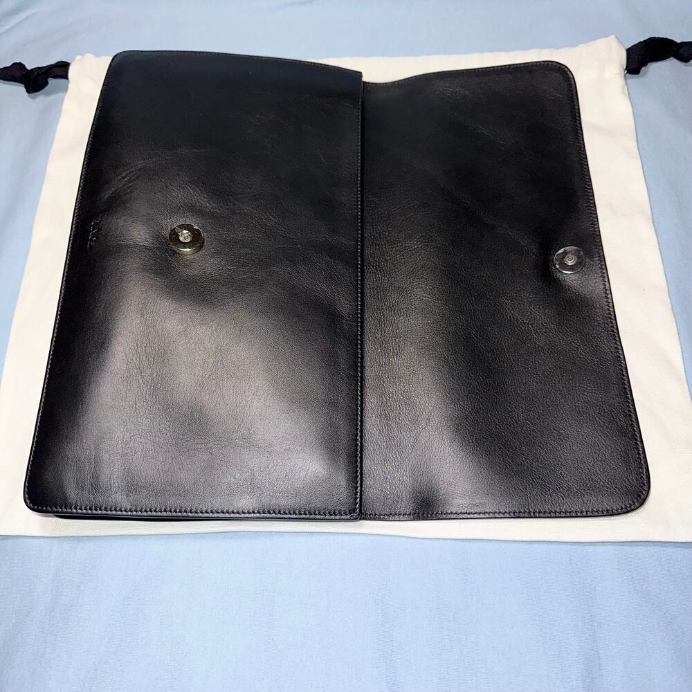 VINCE. black and white leather cutout clutch purse - Picture 8 of 12